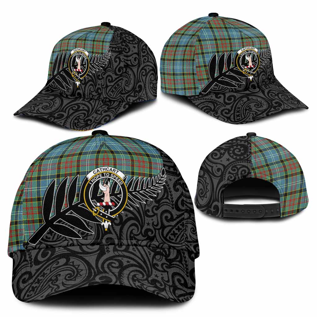 Cathcart Crest Tartan Classic Cap with New Zealand Silver Fern Half Style