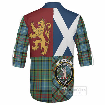 Cathcart Crest Tartan Ghillie Shirt with Lion Rampant Saltire Style