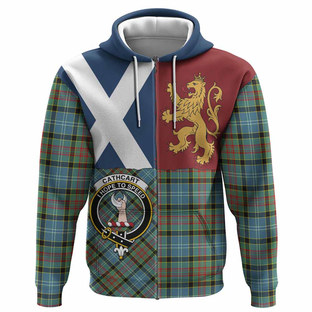 Cathcart Crest Tartan Hoodie with Lion Rampant Saltire Style