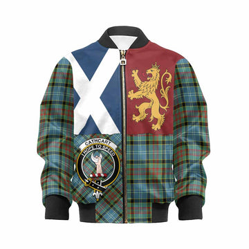 Cathcart Crest Tartan Kid Bomber Jacket with Lion Rampant Saltire Style - Tartan Vibes Clothing