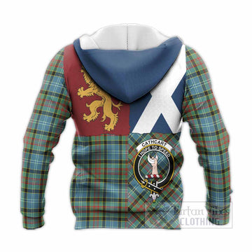 Cathcart Crest Tartan Knitted Hoodie with Lion Rampant Saltire Style