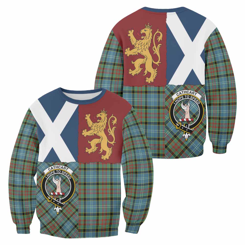 Cathcart Crest Tartan Sweatshirt with Lion Rampant Saltire Style