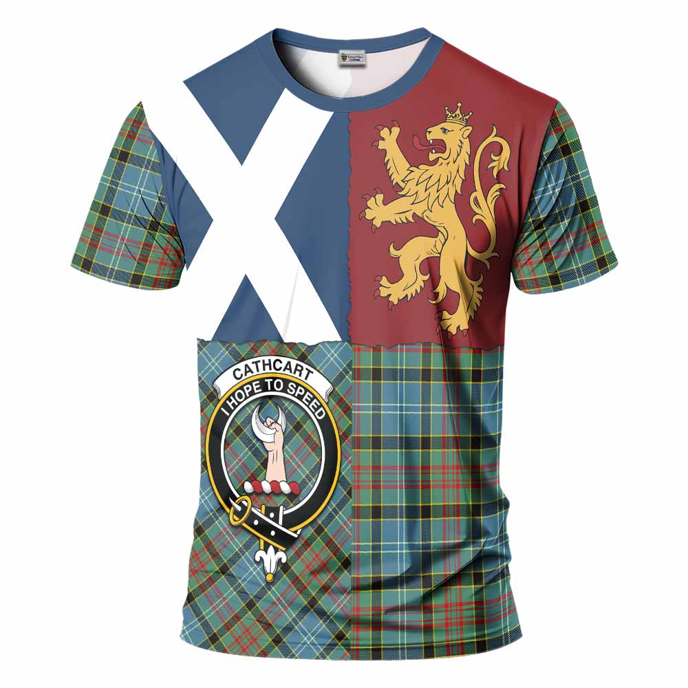 Cathcart Crest Tartan T-Shirt with Lion Rampant Saltire Style