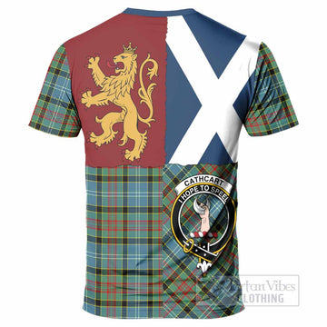 Cathcart Crest Tartan T-Shirt with Lion Rampant Saltire Style