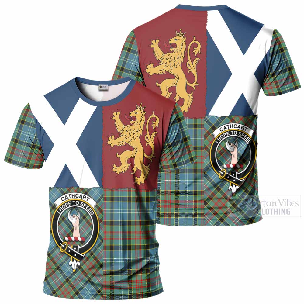 Cathcart Crest Tartan T-Shirt with Lion Rampant Saltire Style