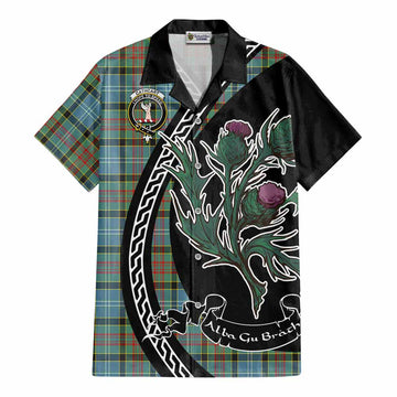 Cathcart Family Crest Tartan Cotton Hawaiian Shirt Alba Thistle Inspired - Tartan Vibes Clothing