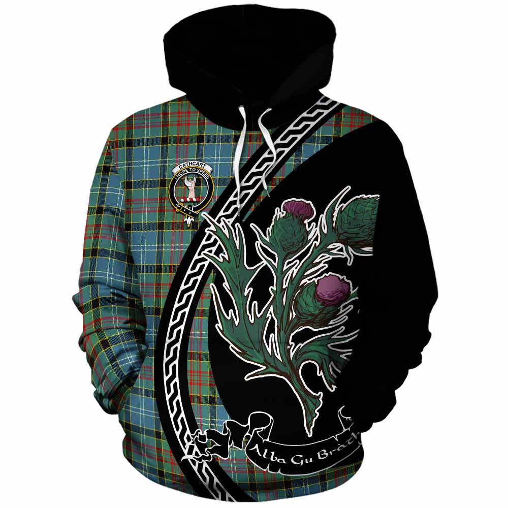 Cathcart Family Crest Tartan Cotton Hoodie Alba Thistle Inspired - Tartan Vibes Clothing