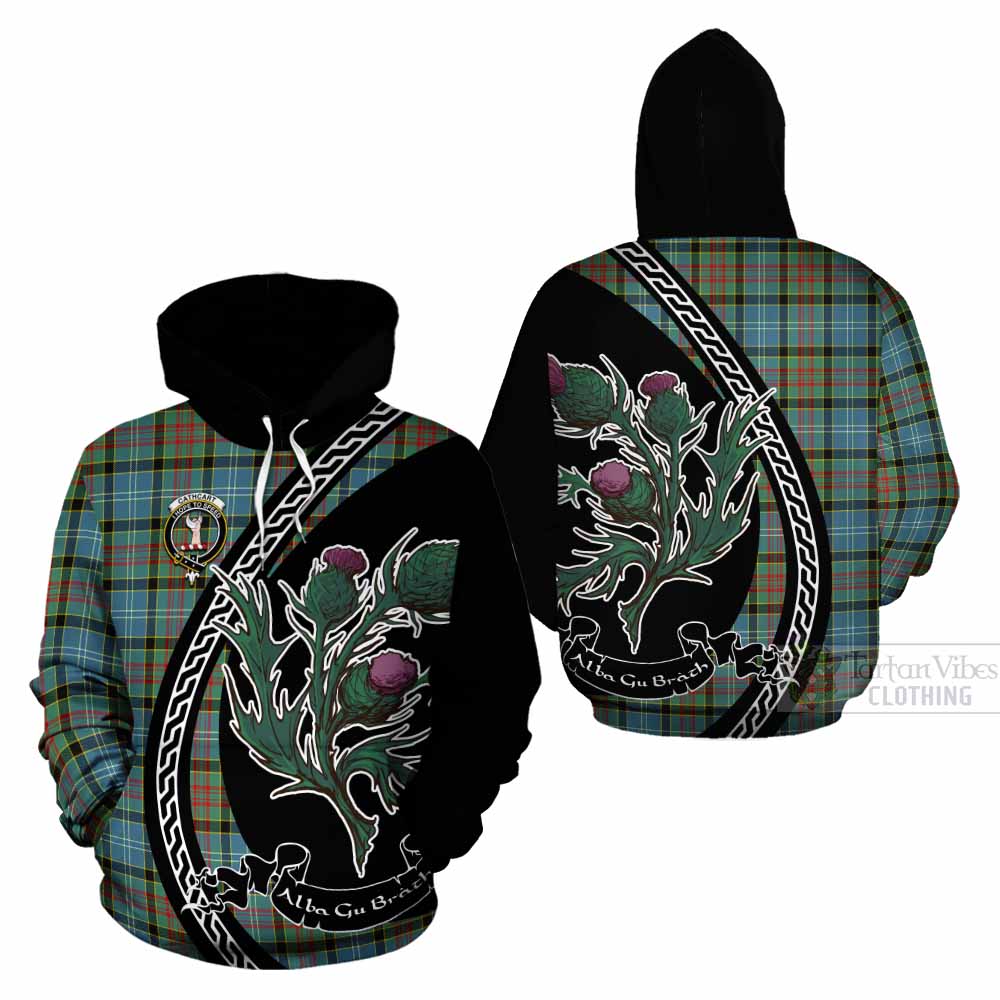 Cathcart Family Crest Tartan Cotton Hoodie Alba Thistle Inspired - Tartan Vibes Clothing