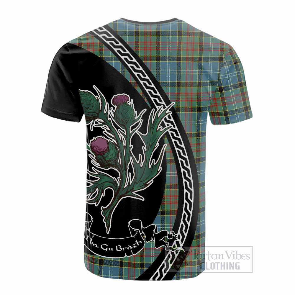 Cathcart Family Crest Tartan Cotton T-shirt Alba Thistle Inspired - Tartan Vibes Clothing