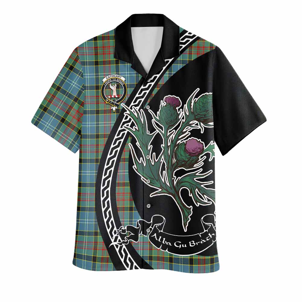 Cathcart Family Crest Tartan Hawaiian Shirt Alba Thistle Inspired - Tartan Vibes Clothing