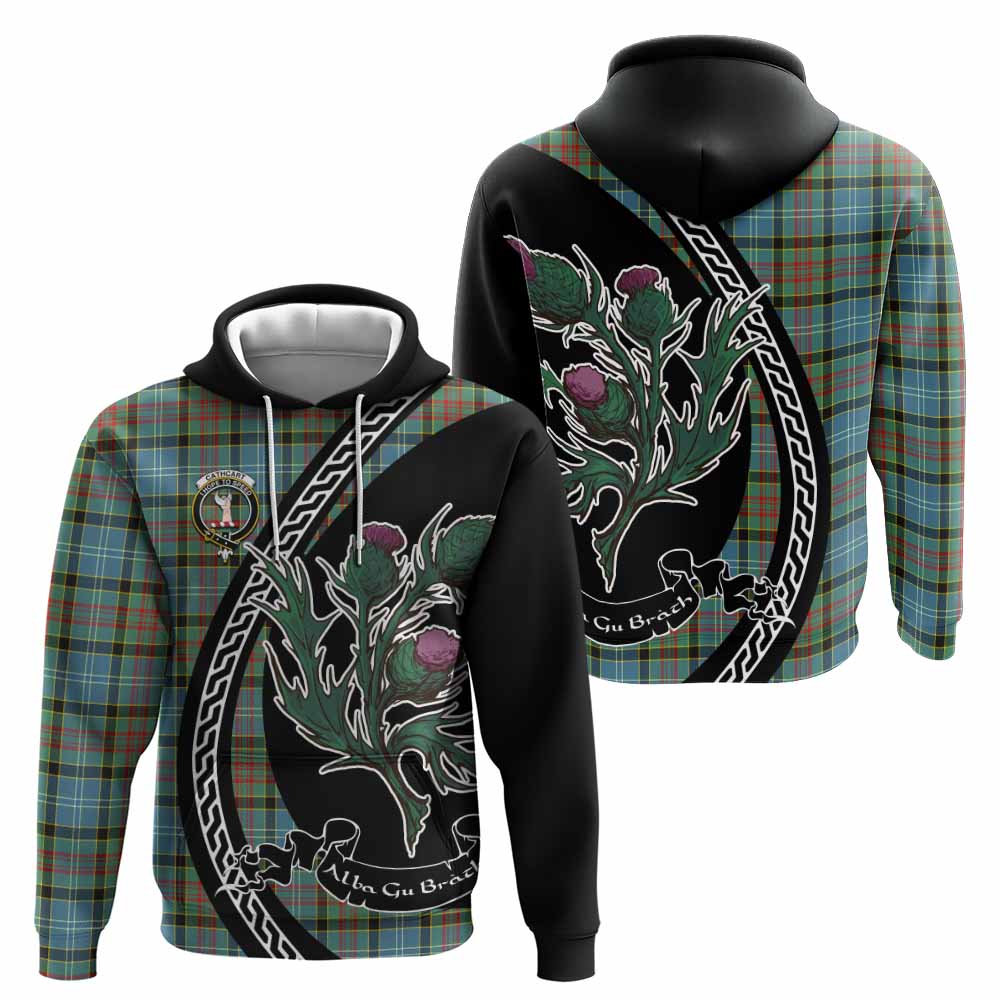 Cathcart Family Crest Tartan Hoodie Alba Thistle Inspired - Tartan Vibes Clothing