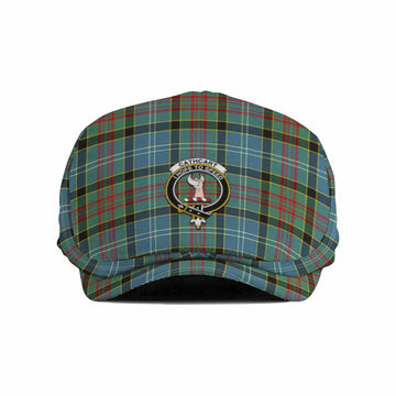 Cathcart Family Crest Tartan Jeff Cap, Tartan Flat Cap