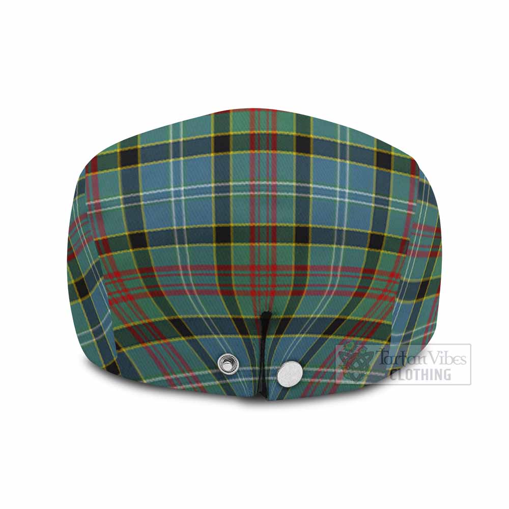 Cathcart Family Crest Tartan Jeff Cap, Tartan Flat Cap