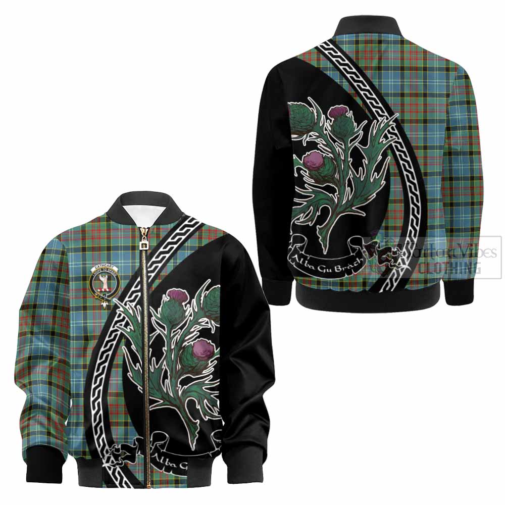 Cathcart Family Crest Tartan Kid Bomber Jacket Alba Thistle Inspired - Tartan Vibes Clothing