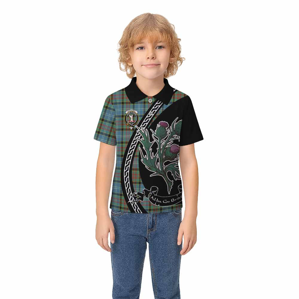 Cathcart Family Crest Tartan Kid Polo Shirt Alba Thistle Inspired - Tartan Vibes Clothing