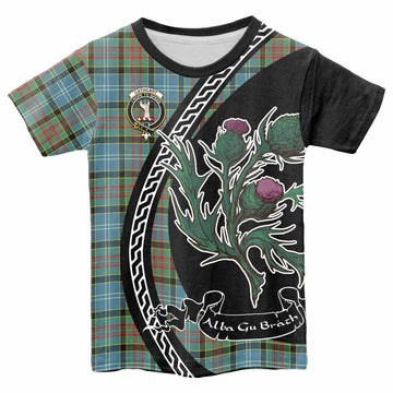 Cathcart Family Crest Tartan Kid T-shirt Alba Thistle Inspired - Tartan Vibes Clothing