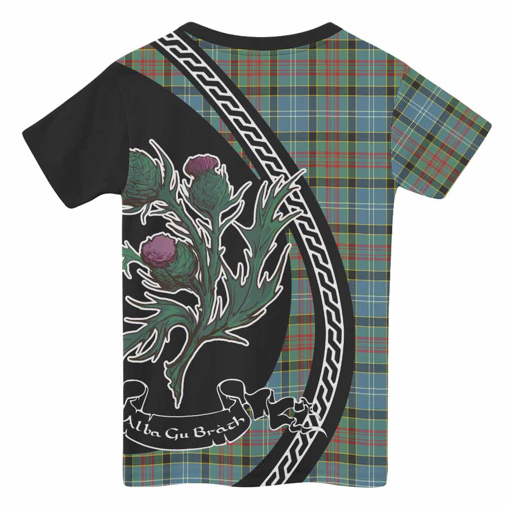 Cathcart Family Crest Tartan Kid T-shirt Alba Thistle Inspired - Tartan Vibes Clothing