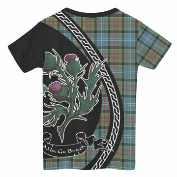 Cathcart Family Crest Tartan Kid T-shirt Alba Thistle Inspired - Tartan Vibes Clothing
