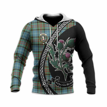 Cathcart Family Crest Tartan Knitted Hoodie Alba Thistle Inspired