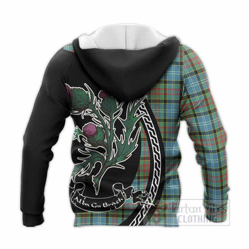 Cathcart Family Crest Tartan Knitted Hoodie Alba Thistle Inspired