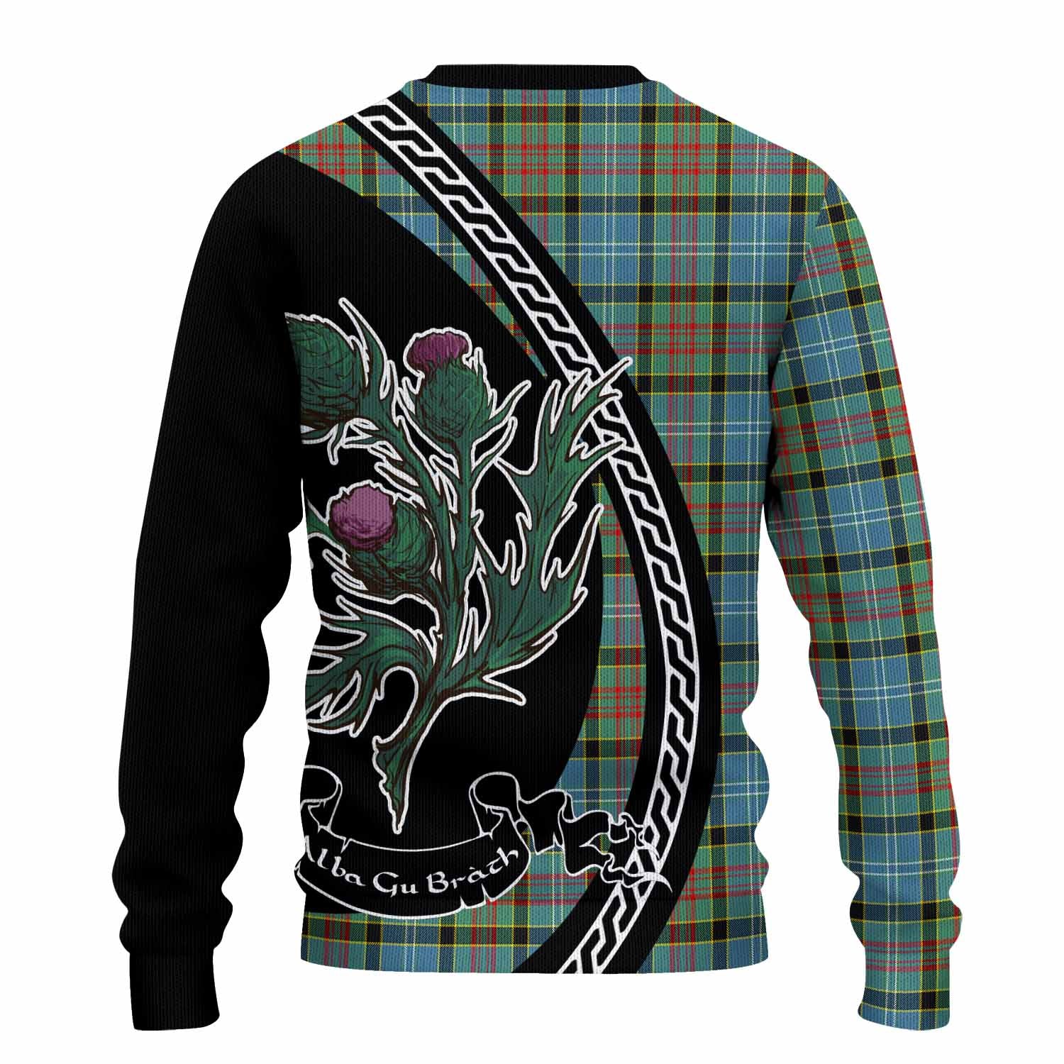 Cathcart Family Crest Tartan Knitted Sweater Alba Thistle Inspired - Tartan Vibes Clothing