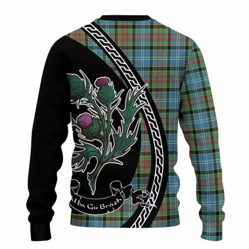 Cathcart Family Crest Tartan Knitted Sweater Alba Thistle Inspired