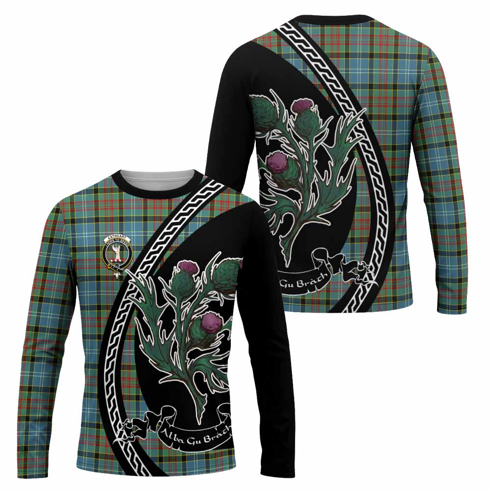 Cathcart Family Crest Tartan Long Sleeve T-Shirt Alba Thistle Inspired - Tartan Vibes Clothing