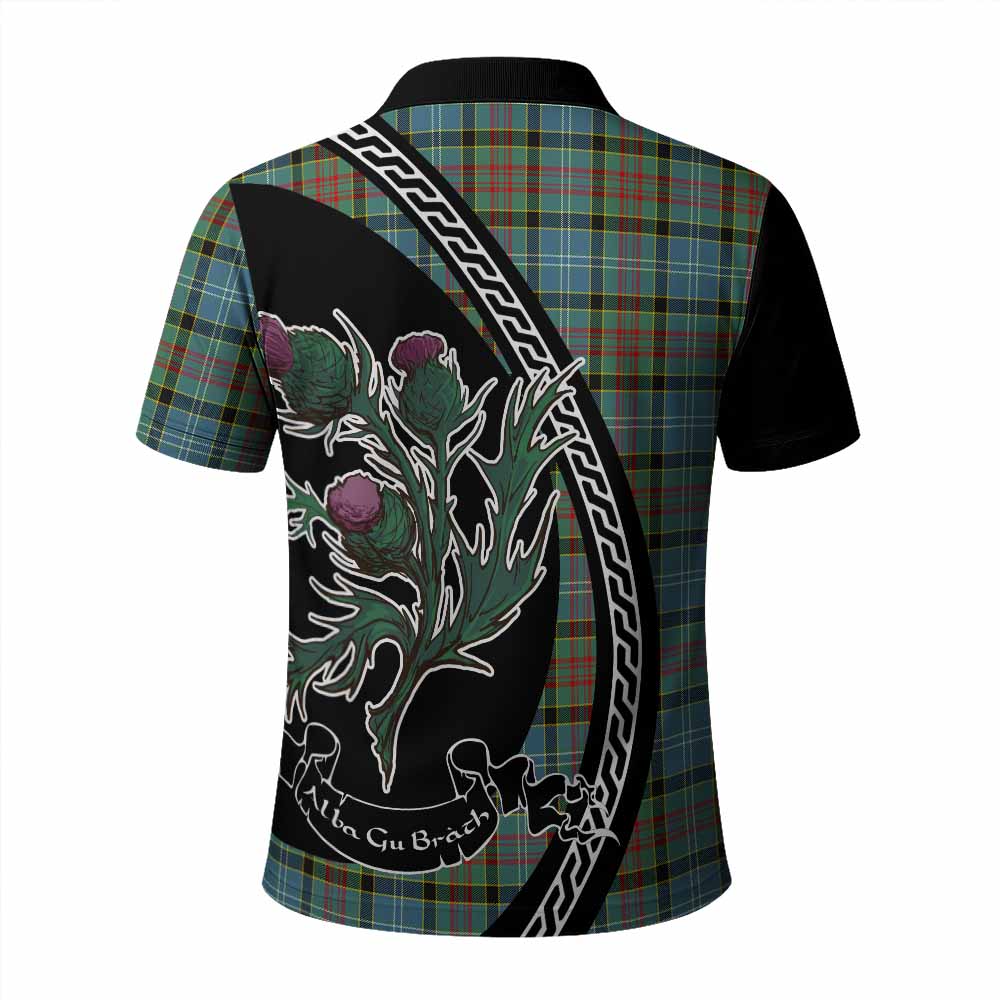 Cathcart Family Crest Tartan Polo Shirt Alba Thistle Inspired - Tartan Vibes Clothing