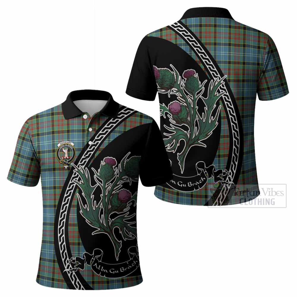 Cathcart Family Crest Tartan Polo Shirt Alba Thistle Inspired - Tartan Vibes Clothing