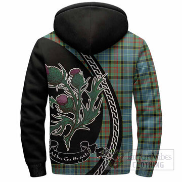 Cathcart Family Crest Tartan Sherpa Hoodie Alba Thistle Inspired