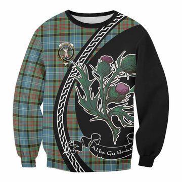 Cathcart Family Crest Tartan Sweatshirt Alba Thistle Inspired