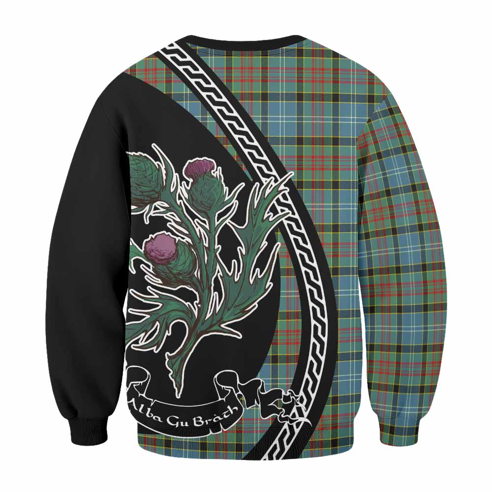 Cathcart Family Crest Tartan Sweatshirt Alba Thistle Inspired - Tartan Vibes Clothing