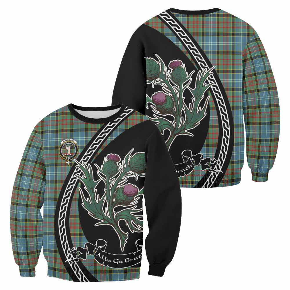 Cathcart Family Crest Tartan Sweatshirt Alba Thistle Inspired - Tartan Vibes Clothing