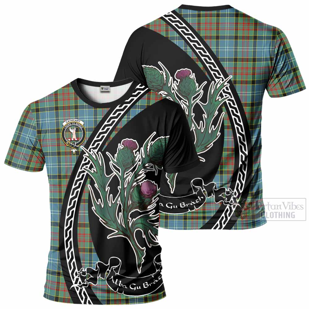 Cathcart Family Crest Tartan T-Shirt Alba Thistle Inspired - Tartan Vibes Clothing