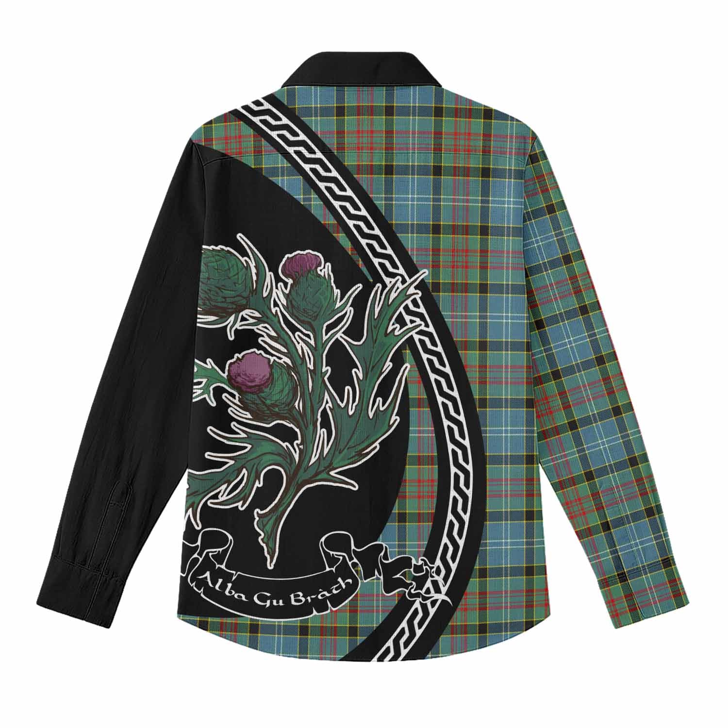 Cathcart Family Crest Tartan Women Casual Shirt Alba Thistle Inspired - Tartan Vibes Clothing