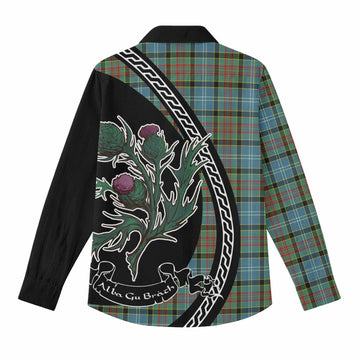 Cathcart Family Crest Tartan Women Casual Shirt Alba Thistle Inspired