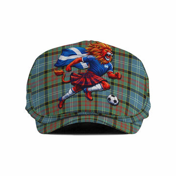 Cathcart Scotland Football Tartan Flat Cap, Jeff Cap Lion Mascot Go Scottish Flat Cap - Tartan Vibes Clothing