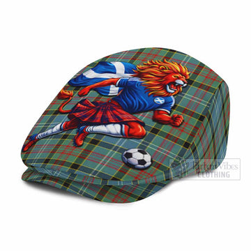 Cathcart Scotland Football Tartan Flat Cap, Jeff Cap Lion Mascot Go Scottish - Tartan Vibes Clothing