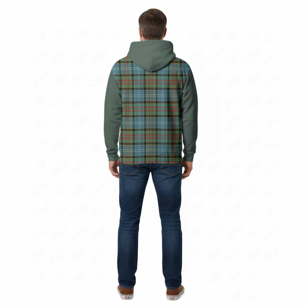 Cathcart Tartan Accent Cotton Hoodie with Family Crest