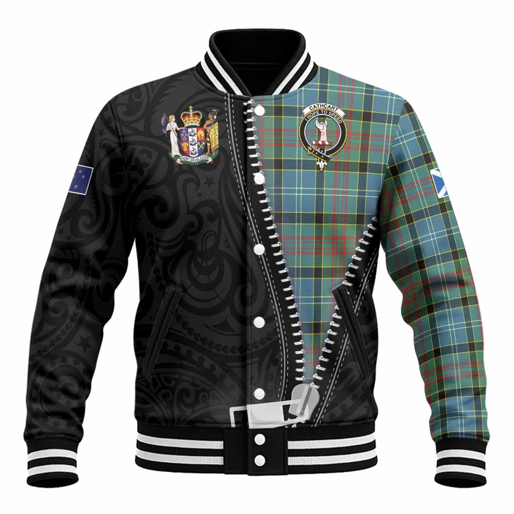 Cathcart Tartan Baseball Jacket New Zealand Pattern Unique Zipper Stylized