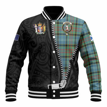 Cathcart Tartan Baseball Jacket New Zealand Pattern Unique Zipper Stylized