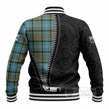 Cathcart Tartan Baseball Jacket New Zealand Pattern Unique Zipper Stylized