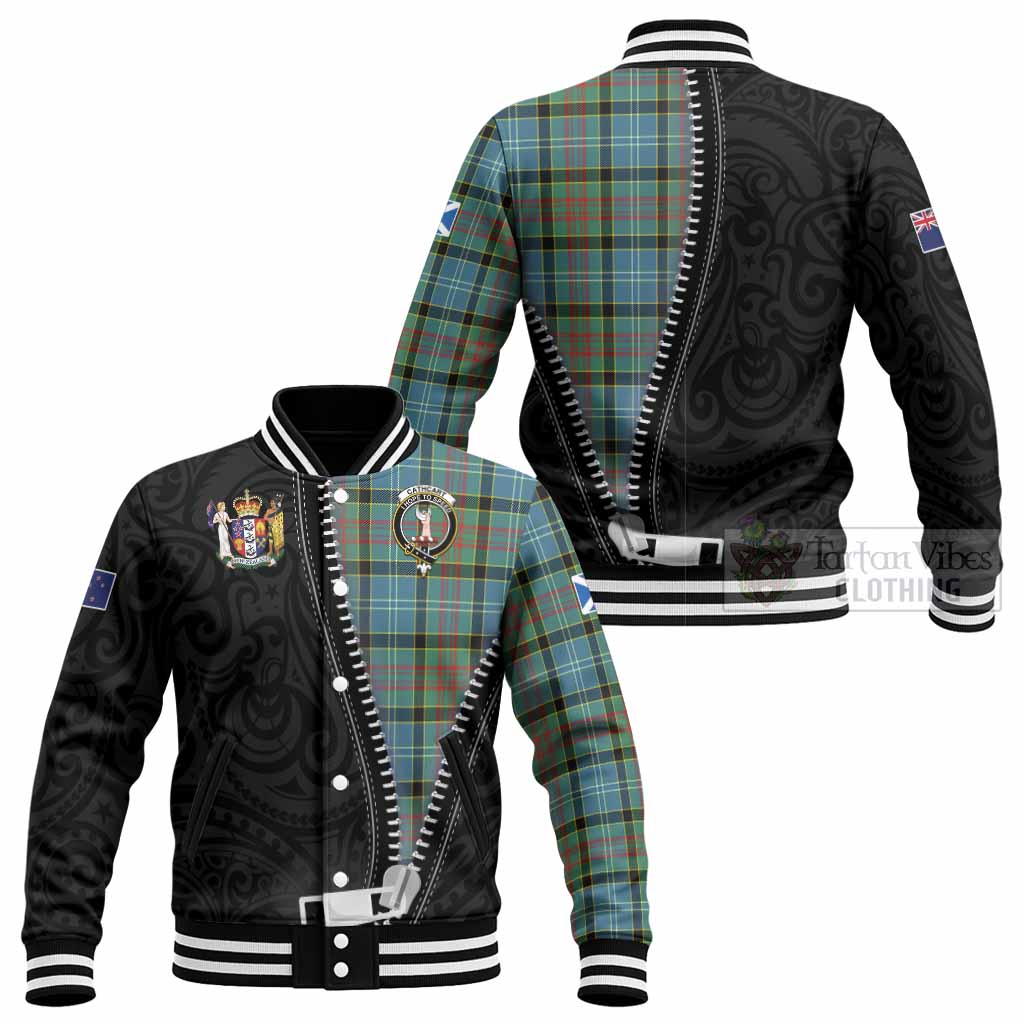 Cathcart Tartan Baseball Jacket New Zealand Pattern Unique Zipper Stylized