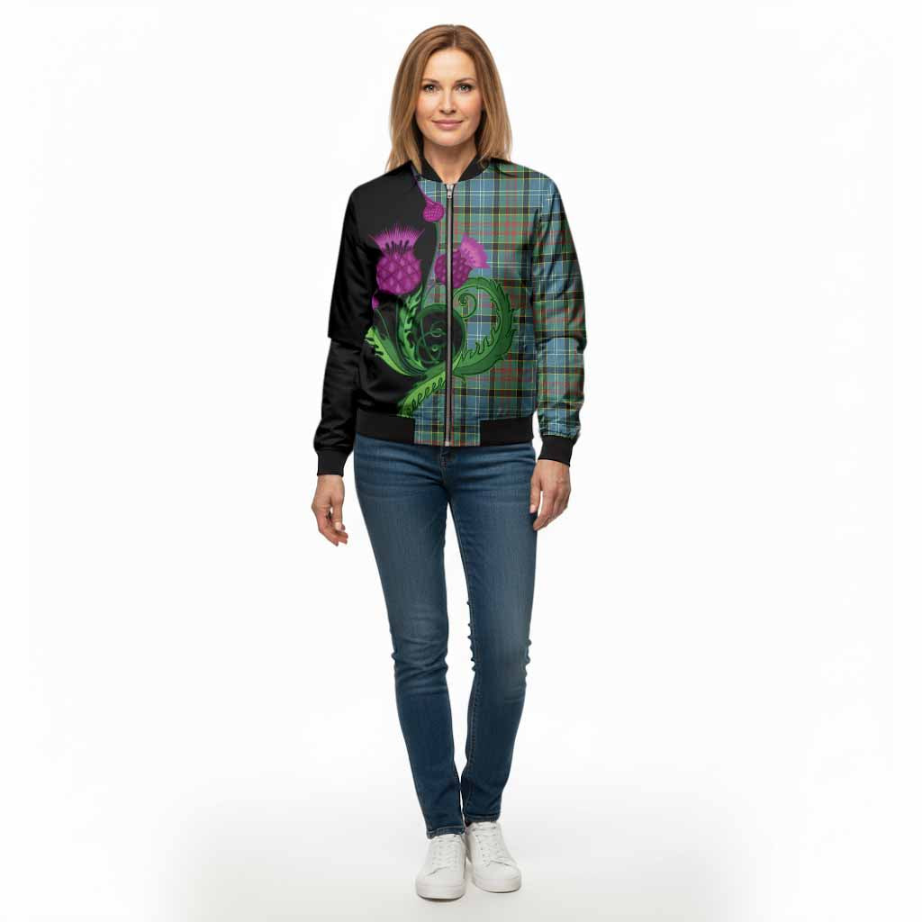 Cathcart Tartan Bomber Jacket Traditional Scottish Thistle