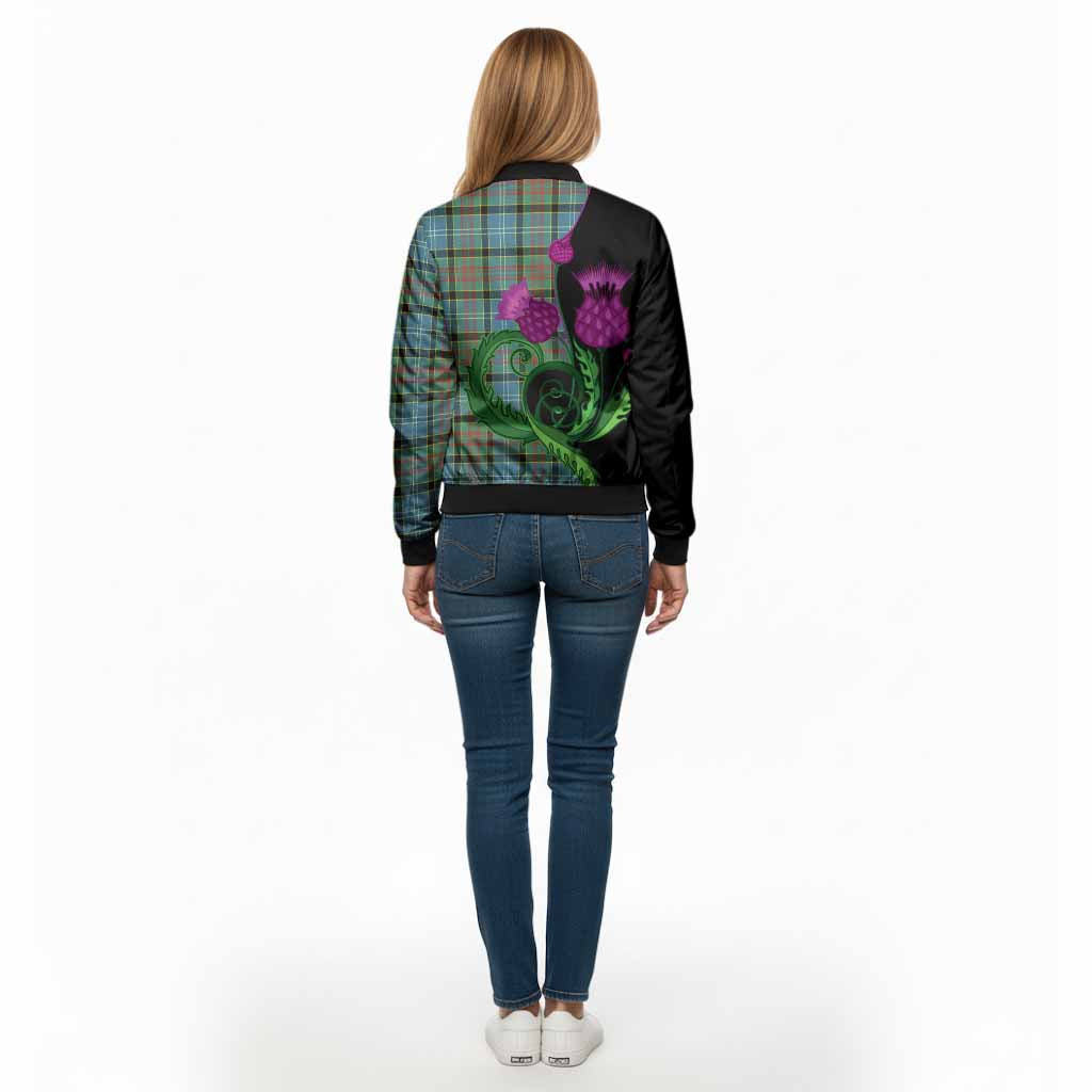 Cathcart Tartan Bomber Jacket Traditional Scottish Thistle