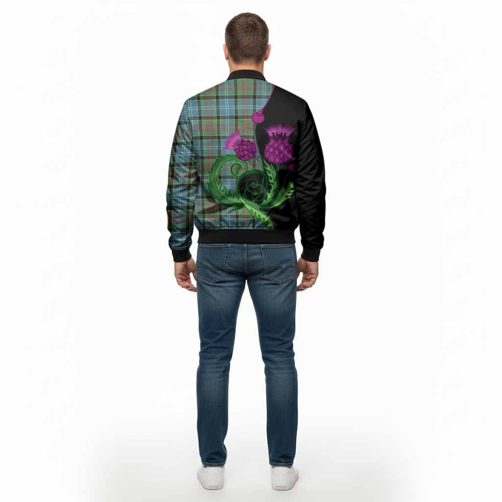 Cathcart Tartan Bomber Jacket Traditional Scottish Thistle