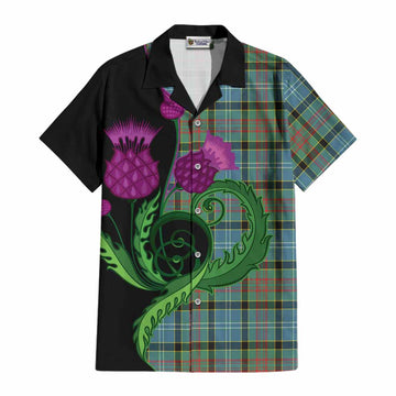 Cathcart Tartan Cotton Hawaiian Shirt Traditional Scottish Thistle