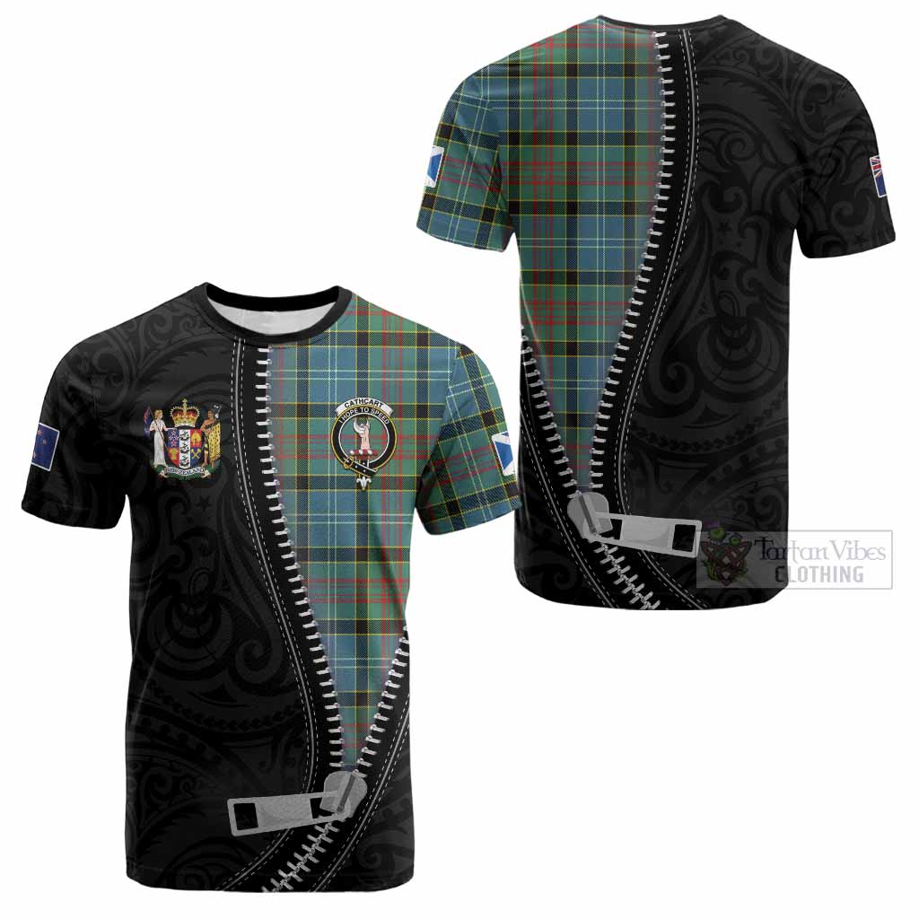 Cathcart Tartan Cotton T-shirt New Zealand Pattern Unique Zipper Stylized