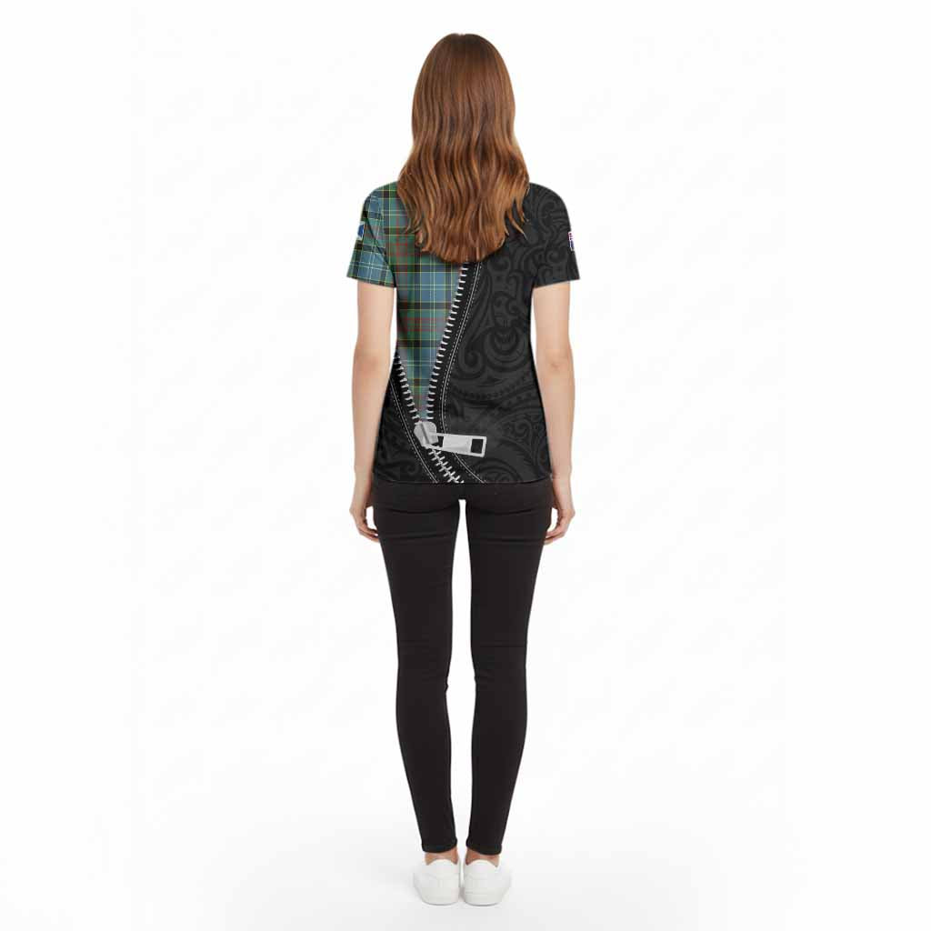 Cathcart Tartan Cotton T-shirt New Zealand Pattern Unique Zipper Stylized