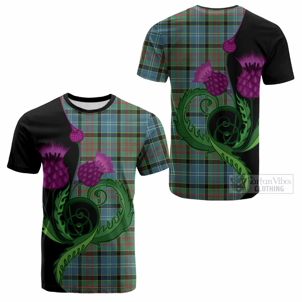 Cathcart Tartan Cotton T-shirt Traditional Scottish Thistle